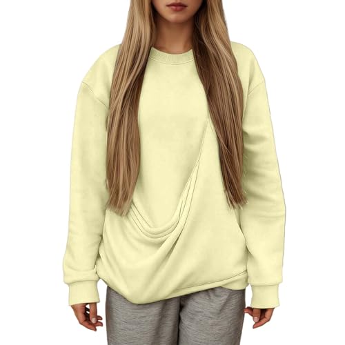 Sweat-shirt sans capuche haut de gamme en polaire beige XXL douillette