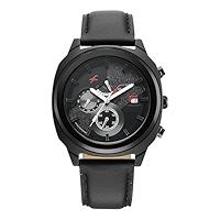 Buy Fastrack Kronos 3 with Black Dial Black Leather Strap Watch
