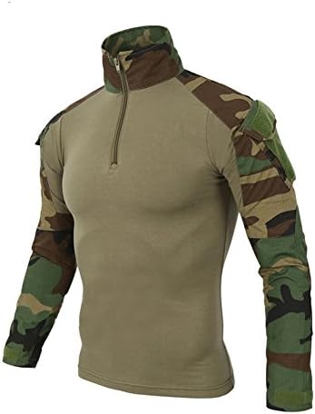 Be Dreamer Combat Shirt Men's Military Airsoft BDU Shirt Combat Tactical Long Sleeve Shirt Multicam (XL, Jungle)