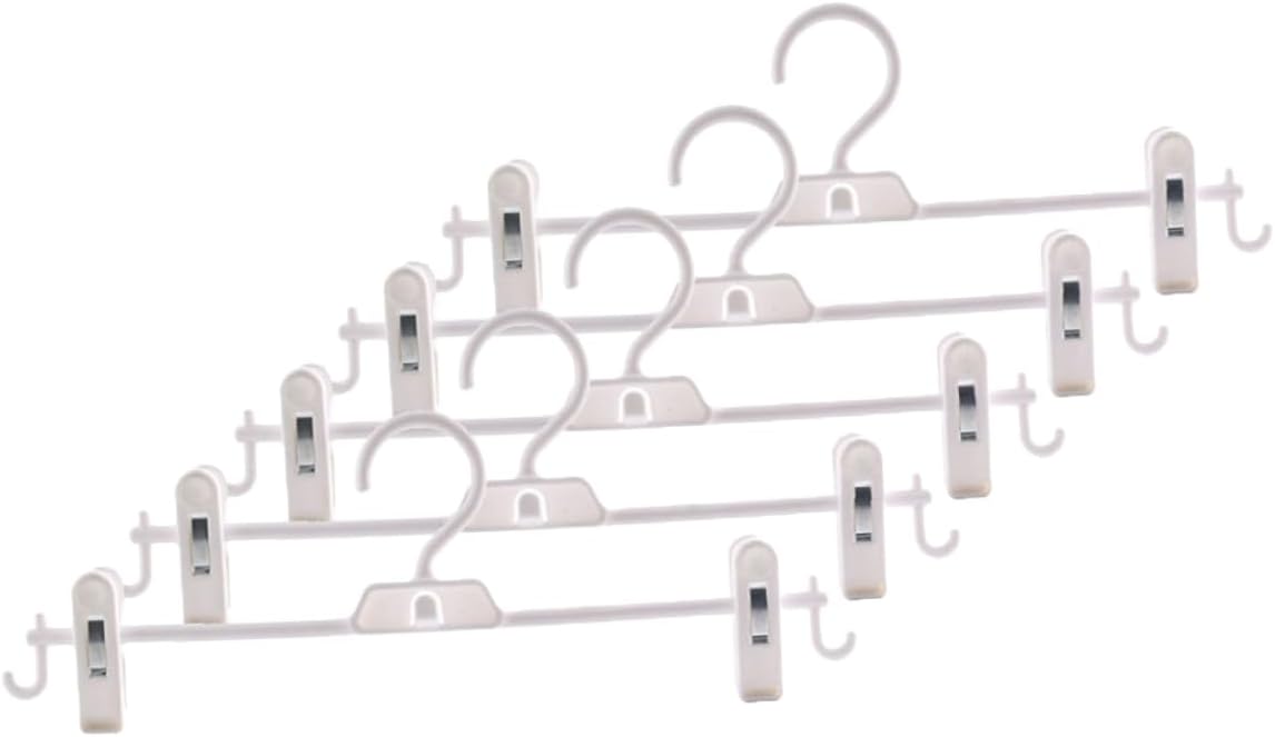10pcs Non-Slip Hangers White Space Saving Pants Hangers Clamp for Coat Dress Socks Practical Clips