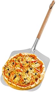 Pizza Peel Aluminum Pizza Paddle with Detachable Long Wooden Handle and 12 Inch Pizza Shovel Turning Peel for Baking Homemade Pizza