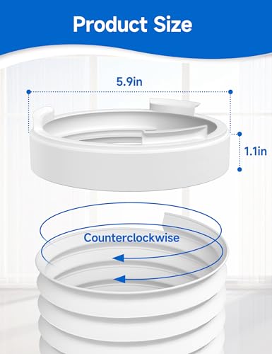 Image of Flexible Portable Air Conditioner Hose Kit, 5.9'' Diameter Counterclockwise AC Exhaust Hose Length to 80 inch with Adapter, Portable AC Vent Hose for Portable Air Conditioner