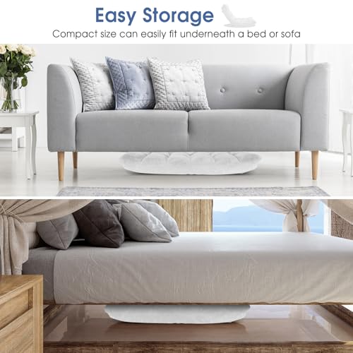 Image of Giantex Floor Chair with Back Support, 14 Adjustable Position, Padded Sleeper Bed, Couch Recliner, Folding Gaming Floor Chairs for Adults, Living Room, Bedroom, Yoga, Meditation, White
