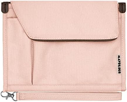 A5 Conference Folder Business Organiser Bag Notepad Carrying Case Document Case A5 Portfolio Organiser Portfolio Binder with Zip (Sweet Pink)