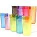 18 Pack 20 Ounce Plastic Tumblers, Cafe Break-Resistant Drinking Glasses, Restaurant-Quality Shatterproof Beverage Tumblers, 6 Assorted Colors