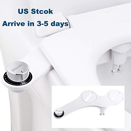 Bidet, Bidet Toilet Attachment, Non-Electric, Feminine Wash, Self-Cleaning Dual Nozzle, Fresh Water Toilet