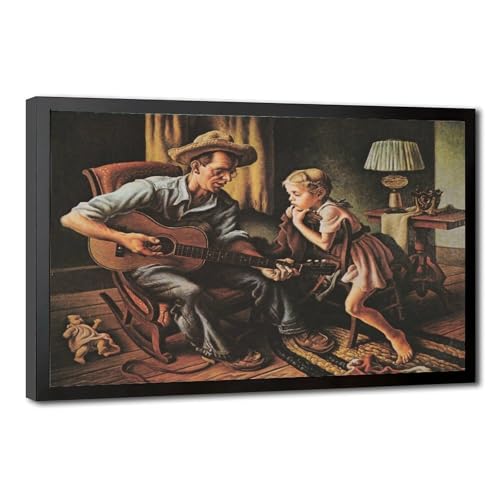 The Music Lesson Thomas Benton impression sur toile salon et bureau