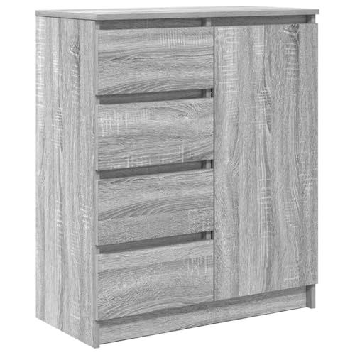 vidaXL Buffet avec tiroirs Sonoma Gris 71x35x84 cm Bois d'ingénierie, Meuble de Rangement, Buffet, Meuble d'entrée, Meuble Buffet