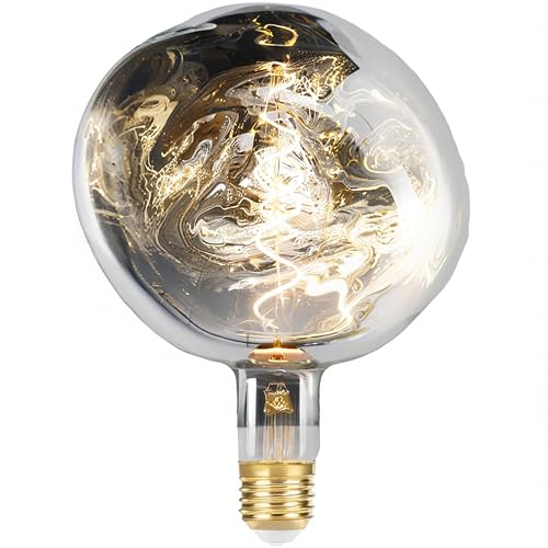 Ampoule LED déco E27 vintage géante avec finition verre argenté design