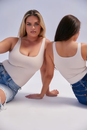 Almere Everyday Essential Double Lined Basic Tank Bodysuit for Women