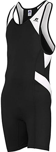Russell Athletic Men's Wrestling Sprinter Singlet Suit Medium Black and White.