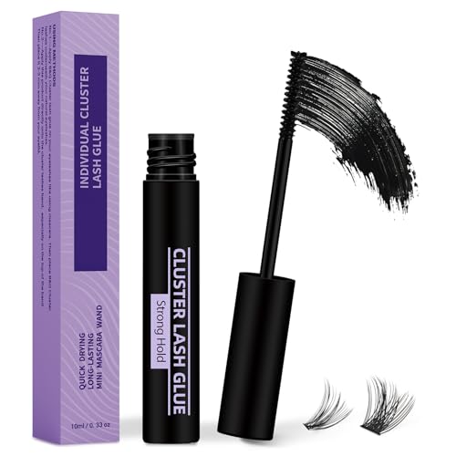 Lash Cluster Glue 10 ML Lash Bond Black Long Retention Eyelash Glue for Personal DIY Eyelash Extension Waterproof Bond Mild High Adhesive for Beginners (Black,10ml)