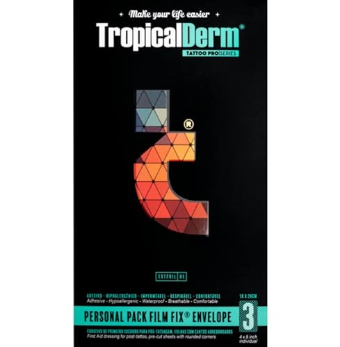 Filme Cicatrizante TropicalDerm Personal 3 Folhas 10x20cm Tatuagem Profissional