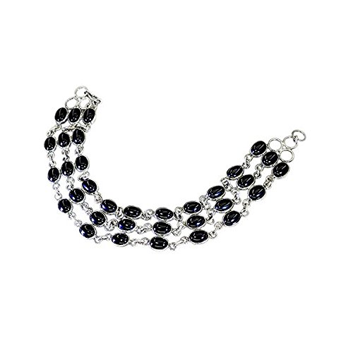 Bracelet onyx noir argent sterling 925 bijoux pierre précieuse Gcb104
