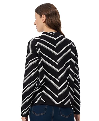 Image of Jones New York Women's Mock Neck Long Sleeve Jacquard Sweater