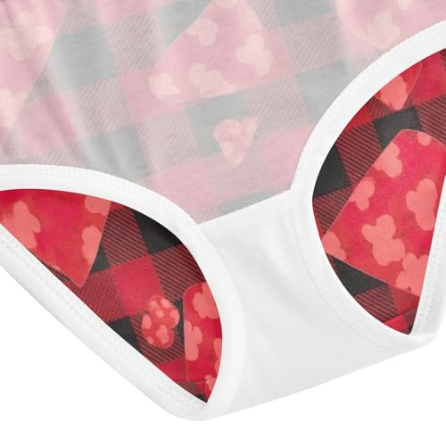 Classic Buffalo Plaid Red Black Toddler Girls Underwear, Underwear for Girls, 2T–8 Years4