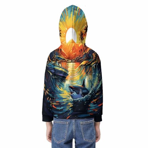 Pull Requin 3D chaud et confortable pour enfant et ado hiver
