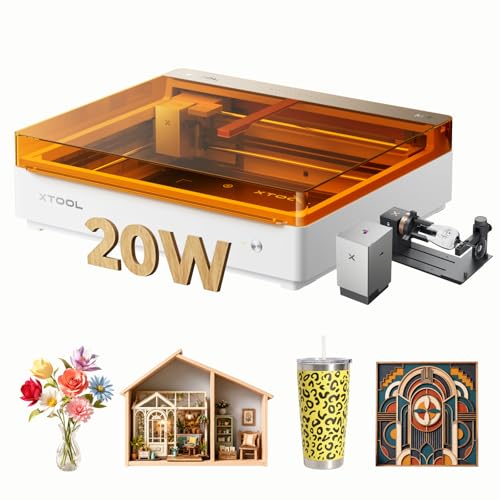 xTool M2 20W Color Craft Laser Engraver, with Dual Cameras, CMYK Inkjet Printer, RA3 Lite Rotray, Class 1 Enclosed Safe Laser Engraving Machine for Wood, Leather, Felt, Fabric, Paper, DIY Crafts