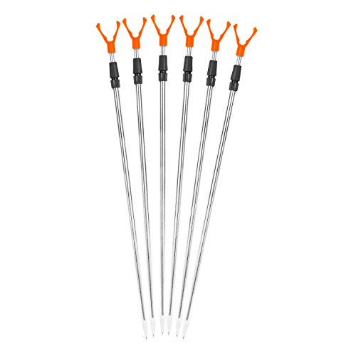 Arapaima Fishing Equipment® Support de Canne à pêche en Acier Inoxydable 'stealhold' Set | Porte-Canne à pêche télescopique | 75-115 cm - Orange - 4 unités Cover