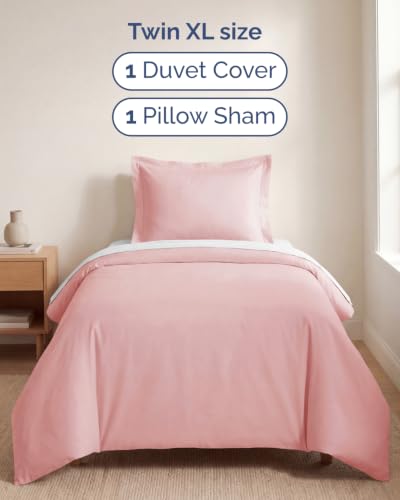 Image of Duvet Cover Twin /Twin XL - 2 Piece Set, College Dorm Room - Baby Pink