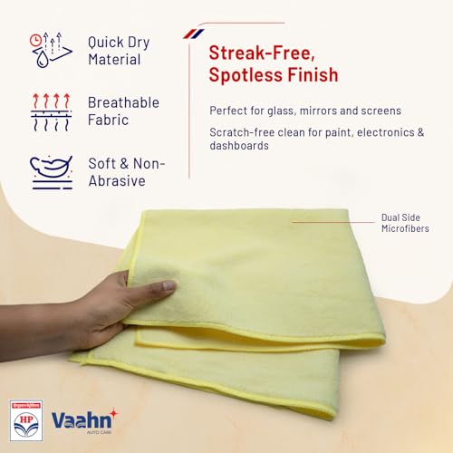 Image of Vaahn HP Microfiber Cloth | Ultra Absorbent, Lint-Free Car Cleaning & Drying Towel | High-Density, Reusable & Eco-Friendly (50x50 - Pack of 1)