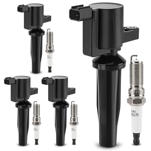 Image of UF621 Ignition Coil & SP530 Double Iridium Spark Plug for L4 Ford Escape | Focus, EcoSport,Transit Connect /Mazda 3,Mazda 6,Tribute /Mercury Mariner Replaces# FD505 DG522 9E5Z12029A DG-507 DG-541 C-1453