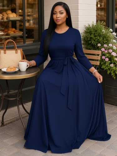 Image of Casual Maxi Dress for Women 3 /4 Sleeve with Pockets