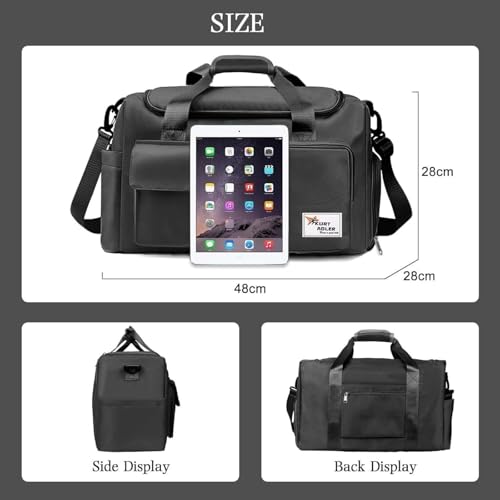 Image of Gym Bag Travel Large Capacity Portable Foldable Carry Luggage Bag | Multipurpose Duffel Bag for Gym, Sports, Weekend Trips, Travel & Storage | Lightweight Durable Overnight Bag (Black)