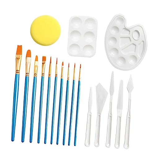 TOKIDNY 1 セット 画材落書きツール アートスポンジブラシ 塗料混合トレイ 油彩水彩絵の具ブラシ 尖った先端のペイント ブラシ 落書きツールをペイント スポンジ用品 プラスチック Blue