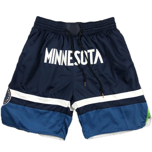 Short de Basketball Timberwolves for Hommes, Pantalon de Sport Respirant à Haute élasticité, Short d'entraînement de Basketball, séchage Rapide avec...