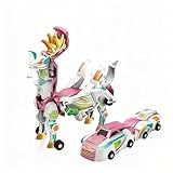 Felly Transformierendes Auto, 2 Stück Kollision Deformation Kombinierter Car, Weihnachtshirsch Transformers Roboter Spielzeug für Kinder ab 2 3 4 5 6 7 8 9 10 Jahre Jungen Mädchen (rosa)
