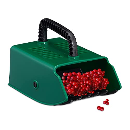 Relaxdays Peigne à myrtilles, récolteur de Baies, cueilleur de Cassis, de mûres, HxLxP : 11x10x16 cm, Plastique, Vert