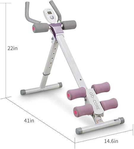 Miniatura 2 de Leikefitness Máquina De Entrenamiento Abdominal Ajustable En Altura Para Todo El Cuerpo, Tonificador De Cintura, Piernas, Muslos, Glúteos Con Monitor Lcd Ab9300 Morado