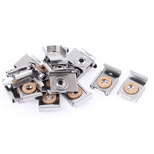 Image of uxcell Adjustable Wall Hanging Mount Mirror Clip Brackets 5 Sets