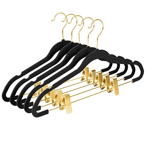 MIZGI Velvet Pants Hangers with Clips, 20-pack