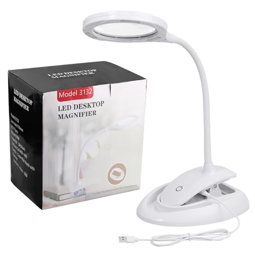 COLFULINE Magnifying Desk Lamp 5X 10X