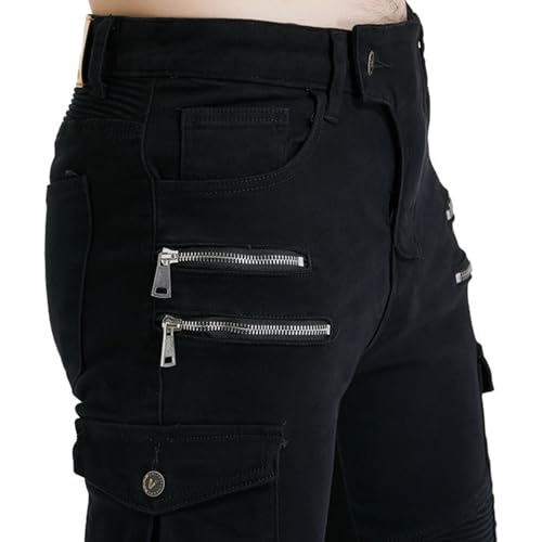 SHUOJIA Uomo Moto Pantaloni Jeans con Protezione