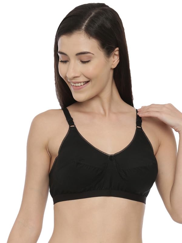 Image of BLOSSOM Women's Single Layered Full Coverage Non Wired Non Padded 100% Woven Cotton Everyday Bra Plus Size Bra
