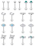 Vsnnsns 16G Cartilage Earrings Tragus Earrings for Women Silver Stainless Steel Forward Helix Earrin