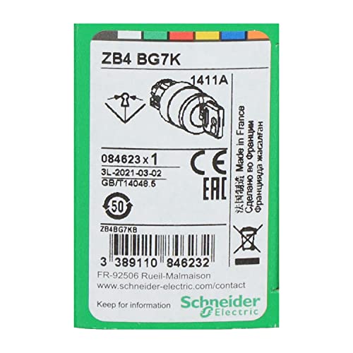 Schneider Electric ZB4BG7 sélecteur à clé robuste Harmony XB4 - 3
