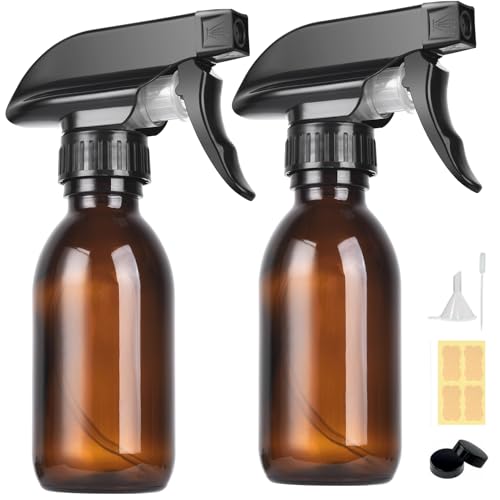 4 oz Amber Glass Spray Bottles - 2 Pack Empty