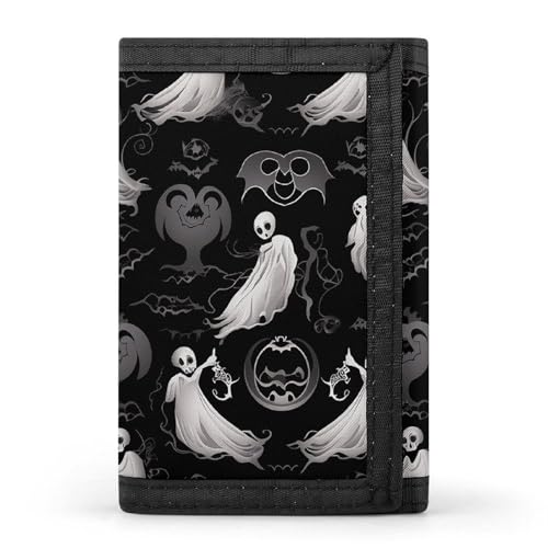 Halloween Goth2 Trifold Wallet for Men - Money Clip Slim Wallets with Multiple Card Slots Minimalist Small Front Pocket Wallet for Everyday Carry