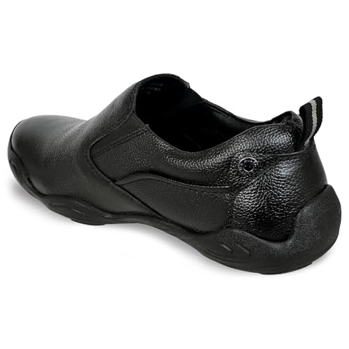 Image of Allen Cooper Genuine Leather Casual Shoes with Ankle Support, Anti Slip Technology, Better Padded and Cotton-Like Memory Foam Cushion Insole(24815Color Options- Black /Brown, Sizes- 6,7,8,9,10)