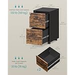 SONGMICS File Cabinet, Pre-Assembled Except Wheels and Handles, Office Filing Cabinet with Lock, for A4, Legal, Letter Sized Documents, 17.7 x 14.4 x 25.4 Inches, Rustic Brown and Black UOFC112B02 - Image 3