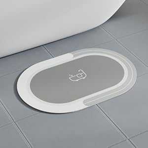 NFECO Bath Mat for Bathroom Non Slip, Supper Absorbent Thin Bathroom Rug with Rubber Backing, Washable Terrycloth Bathroom-Mat fit Under Door, Quick Dry Bath Rug, Bathtub 16×24