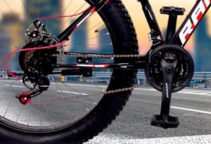 Image of Rapid Fat Tyre Mountain Bike, 26-inch Wheels, Disc Brakes, Black and Red