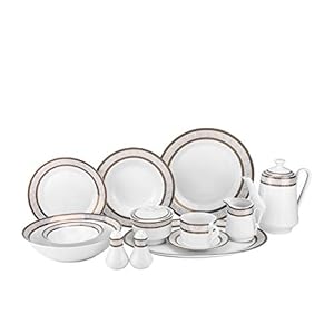 Royalty Porcelain 57 pc Dinner Set Antique Greek Design (Bronze)