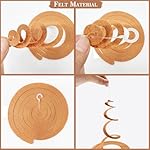 36 Pcs Brown Hanging Swirl Decorations Ombre Cream Tan Brown Felt Swirl Streamer Spiral Ceiling Garland for Boho Neutral Safari Woodland Rustic Cowboy Western Teddy Bear Birthday Baby Shower Wedding - Image 3