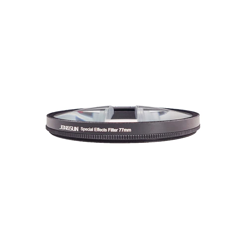 JONGSUN Luna Doble Filtro Efectos Especiales 77mm FX Vidrio Deslumbramiento Película Pantalla Ancha Anamórfica DSLR Video Fotografía Accesorios Cámara (Double Moon)