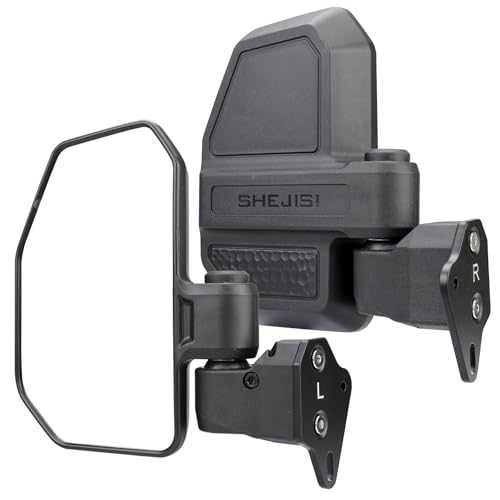 SHEJISI Defender Side Mirrors 2026 New UTV Mirrors Compatible with Can Am Defender HD10 HD9 HD8 HD7 HD5 Suitable for : Full Half or No Door The Spring Back Feature Allows Easy Reset After Fold